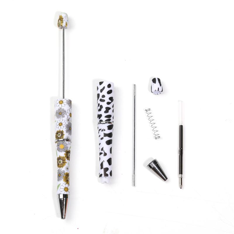 【P1] Qty 10 Standard Beadable Pens - Black Ink, Durable Plastic, Easy DIY, Fun Creative Gift for Home Office School Business