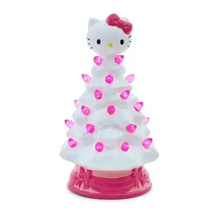Sanrio Hello Kitty White Light-Up Ceramic Christmas Tree | 6 Inches Tall
