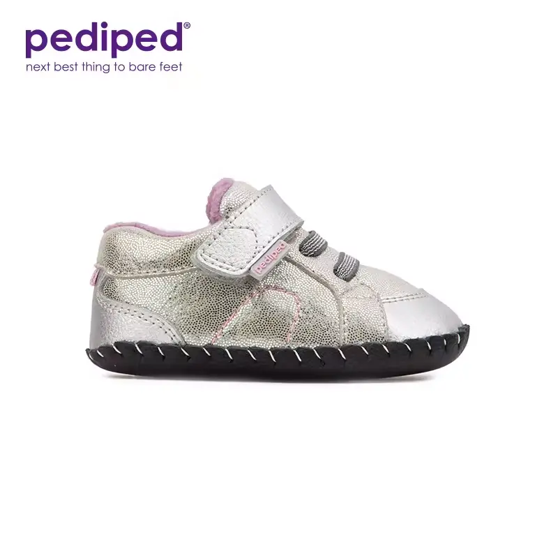 Pediped Dani -  Originals/ Grip 'n' Go/ Flex Silver Shimmer Kids Shoes Comfortable Durable Stylish for Growing Feet Secure Fit Flexible Support