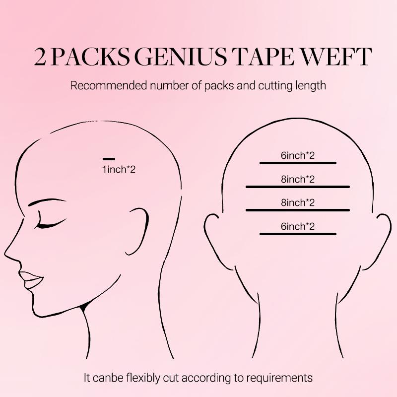 GOO GOO Tape In Weft Hair Extensions,Genius PU Long Weft premium tape wefts,14-24 Inch Real Human Hair Remy Human Hair for Natural Look & Volume