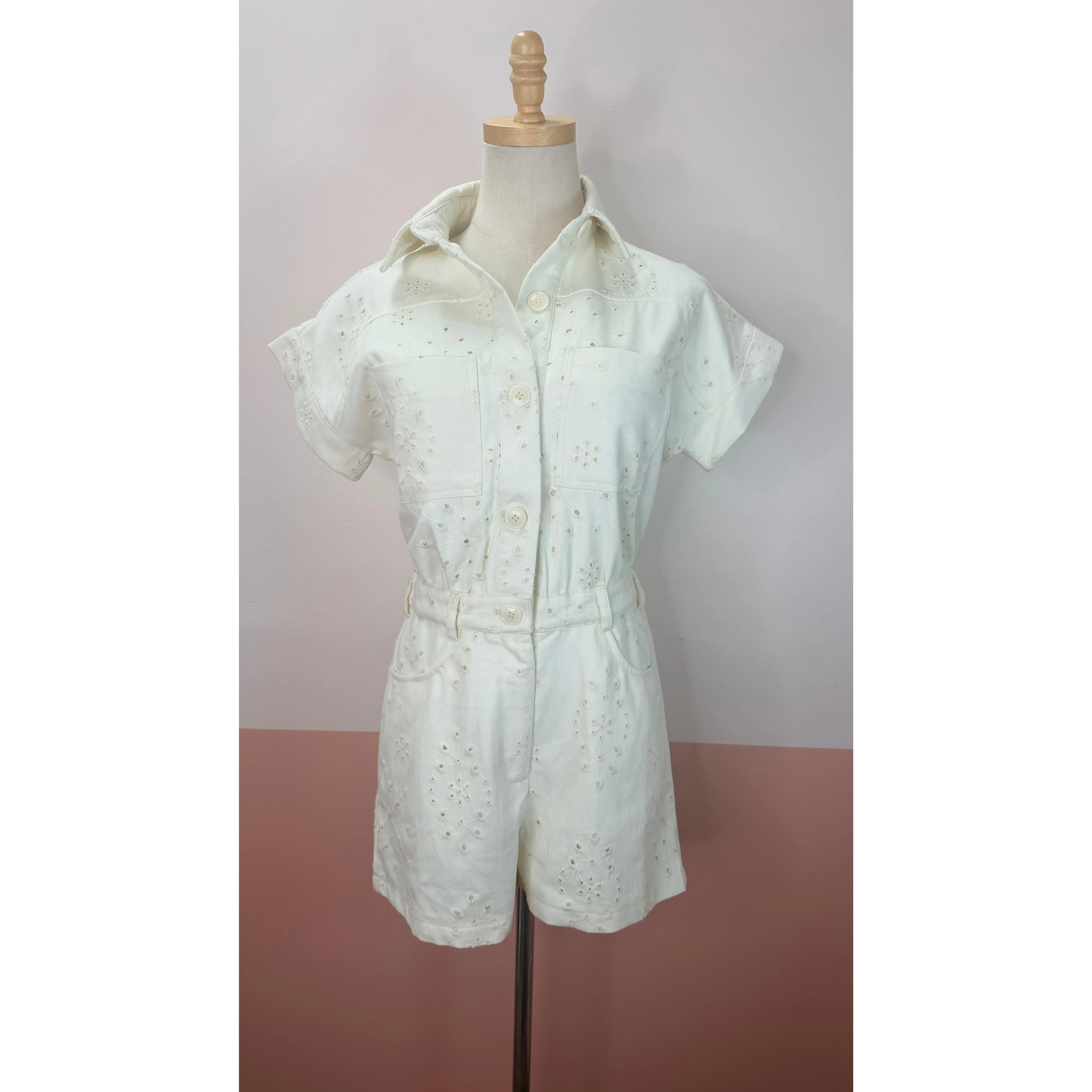 Angelique Ivory Eyelet Romper