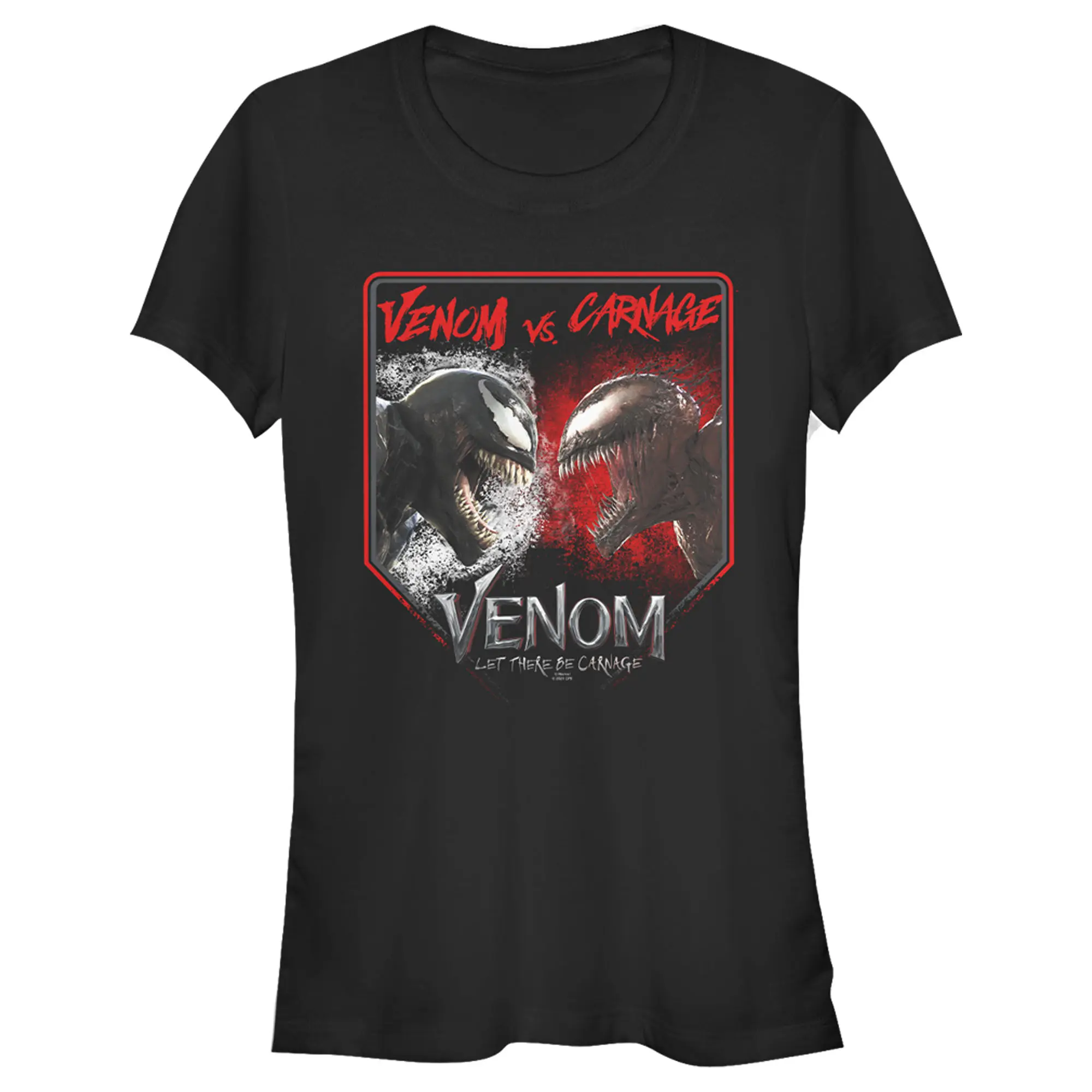 Juniors Womens Marvel Venom: Let There be Carnage Battle Time Venom Vs Carnage T-Shirt