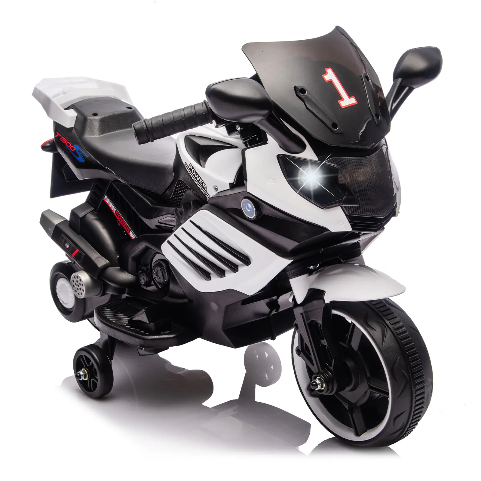 Garvee Exciting & Safe 6V Kids Electric Motorcycle Ride-On - Training Wheels - Engine Sounds - Music & Horn - Headlights - Treaded Tires - Outdoor Battery Toy for Ages 3-6