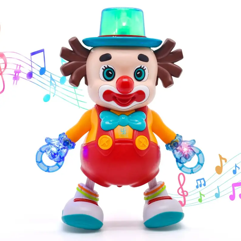 Light Up Dancing Singing Baby Sensory Toys with LED Lights & Music Sounds, Funny Electric Clown Toy, Birthday Christmas Gifts for Toddlers Boys Girls Kids