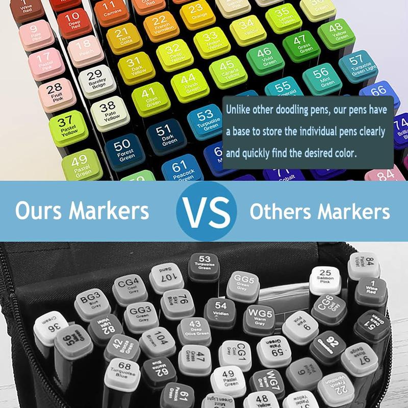 262 168 120 Alcohol Based Marker Set Rich Color Palette Quick Dry Waterproof Dual Tips Ideal for Sketching Drawing Anime Industrial Design Fashion Illustration Perfect for Halloween Christmas 2026 New Year Gift Artist Bundle Art Supplies