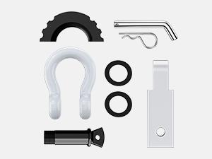 Nilight Shackle Hitch Receiver 2Inch 45000 LBs Breaking Strength 3/4" D Ring Shackle w/Trailer Hitch Pin Heavy Duty Solid Recovery Towing Kit for Trucks Jeeps Off-Road White Suv