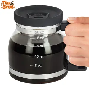 Tiny Brew Coffee Mug – 20oz Borosilicate Glass Diner Pot Mug with Spill-Proof Lid – Funny Novelty Gift for Coffee Lovers, Dads, Office, Travel & More