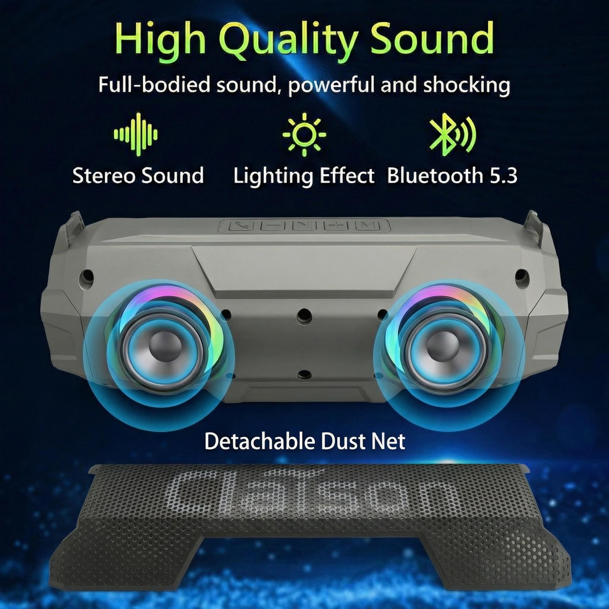 Claison Multifunctional Portable Wireless Bluetooth 5.3 Speaker - IPX6 Waterproof, 3600 mAh Rechargeable Battery, RGB LED Light, Detachable Protective Net, Crisp Audio & Deep Bass, Mobile/Android/Computer Compatible, Ideal for Camping & Gaming Claison Multifunctional Portable Wireless Bluetooth 5.3 Speaker - IPX6 Waterproof, 3600 mAh Rechargeable Battery, RGB LED Light, Detachable Protective Net, Crisp Audio & Deep Bass, Mobile/Android/Computer Compatible, Ideal for Camping & Gaming