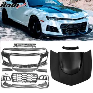 Front Bumper Cover + Hood Cover for Chevy Camaro 2014-2015 1LE Style PP