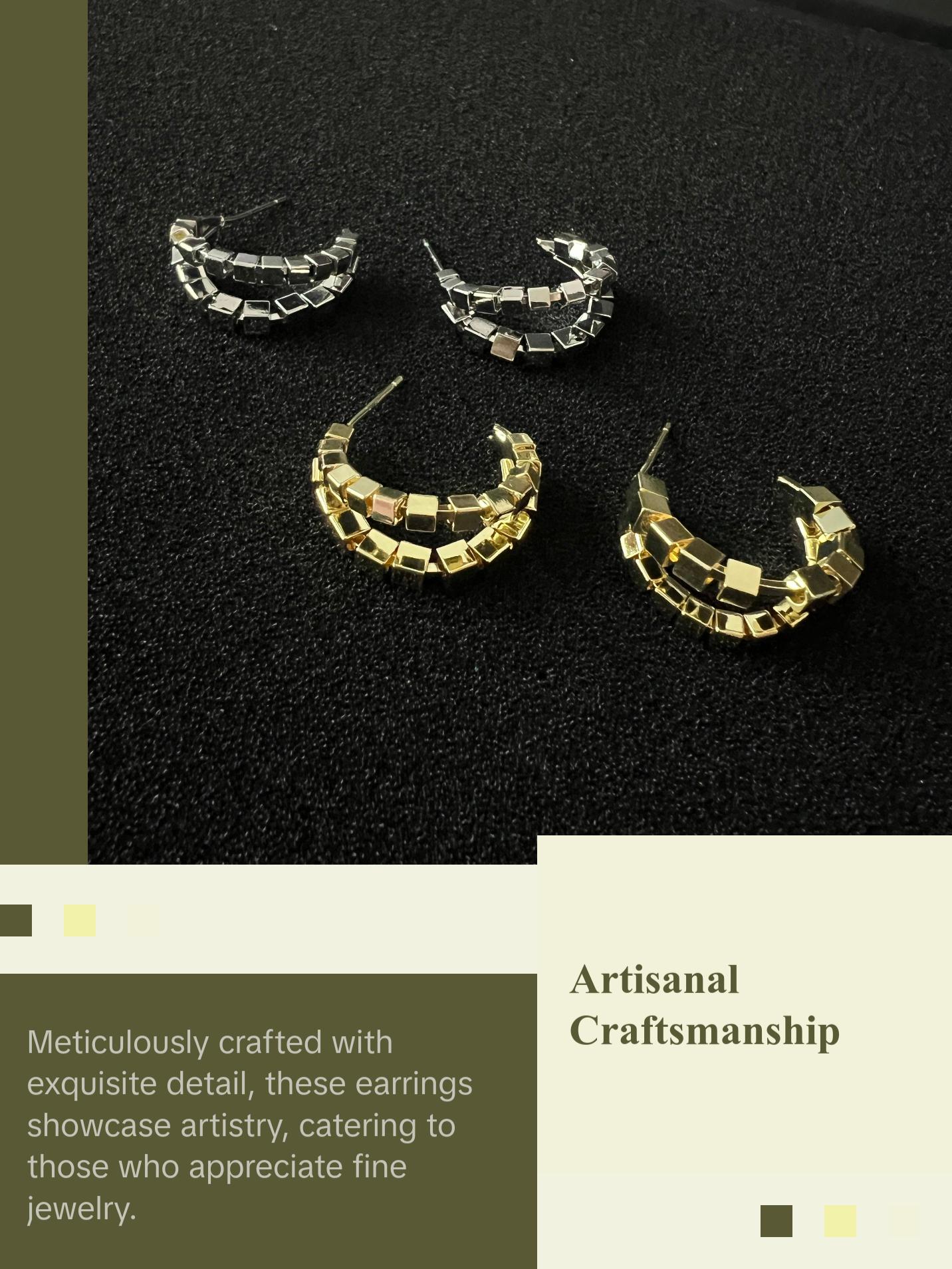 Double Hoop Silver Earrings