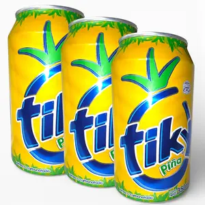Tiky Piña Soda Can 3 Pk  350mL  from Guatemala - Refreshing Pineapple Flavor Soda Drink