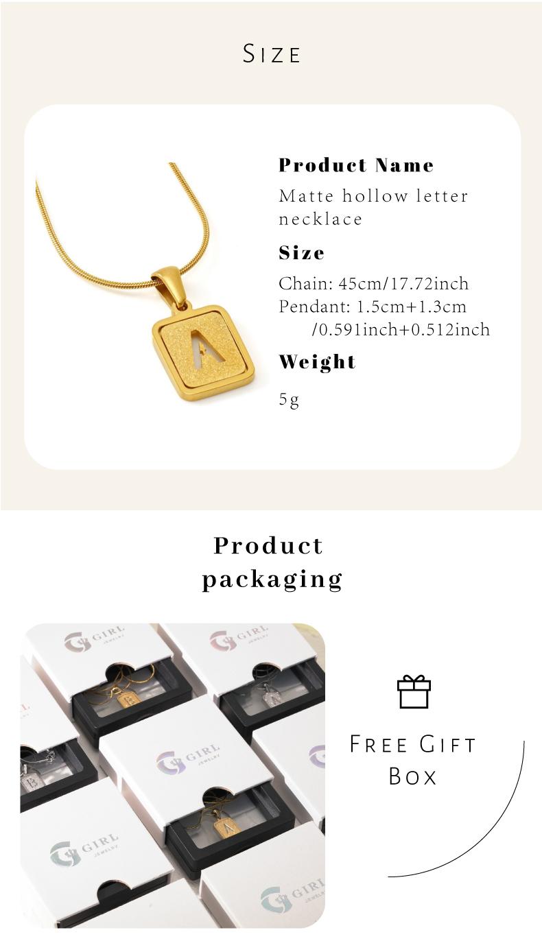 GGIRL 18K Gold Plated Hollow Out 26 English Letter Necklace for Women's Fashion Titanium Steel Letter Pendant A Initial Design Fashion Jewelry Gift for Holiday Haul Christmas Birthdays Anniversaries