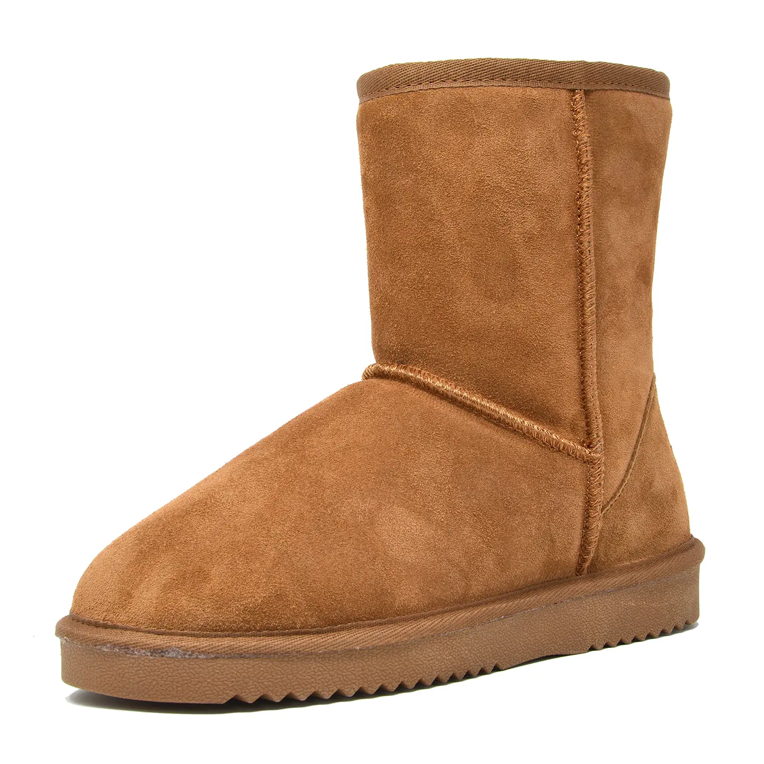 DREAM PAIRS [FuzzyClassic]  Mid Boot Women's Shorty-New Mid Calf Winter Snow Boots Slip On Fur Lining Memory Foam Comfort Short Ankle Boots,shoes for back to school,back to school shoes