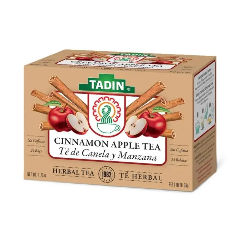 TADIN Tasty Cinnamon Spicy Fruity Tea (Canela Manzana) - Traditional 24-Count Bags per Box, Pack of 6, Comforting for Family on Chilly Days