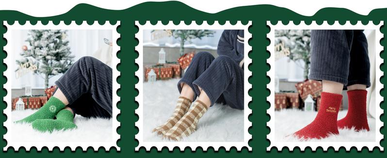 BomKinta Fuzzy Socks Women - Winter House Slipper Sock - Cozy Thick Warm Sleeping Socks Size 5-10