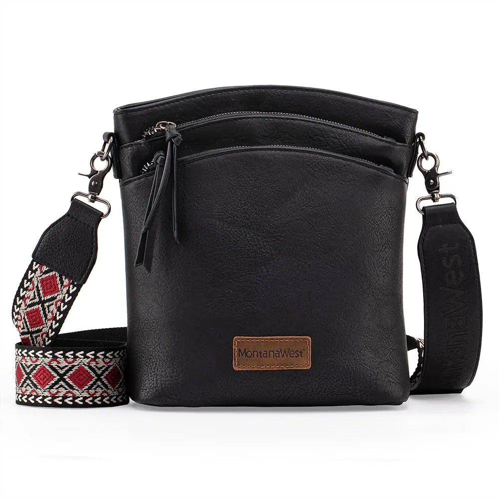 Montana West Double Compartments Cross Body Bag for Women with Adjustable Strap