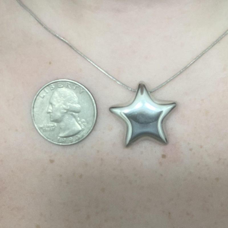 Oufer Stainless Steel Hollow Water Safe Bubble Star Hand Polish Charm Dropped Hoop Pair of Earring  (Empty in side)