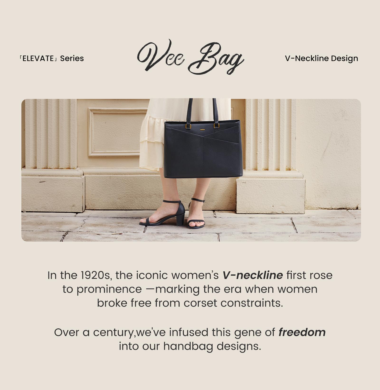 【Valentine's Day Gift】LOVEVOOK ELEVATE Series Top-Grain Leather Tote--100% Cowhide Casual Commuter Bag with V-Neck Design & Laptop Compartment Perfect for Office & Business Travel TikTokShopJumpstartSale