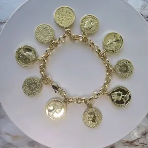 Pulso laminado con monedas-Goldplated coins bracelet Pulso laminado con monedas-Goldplated coins bracelet
