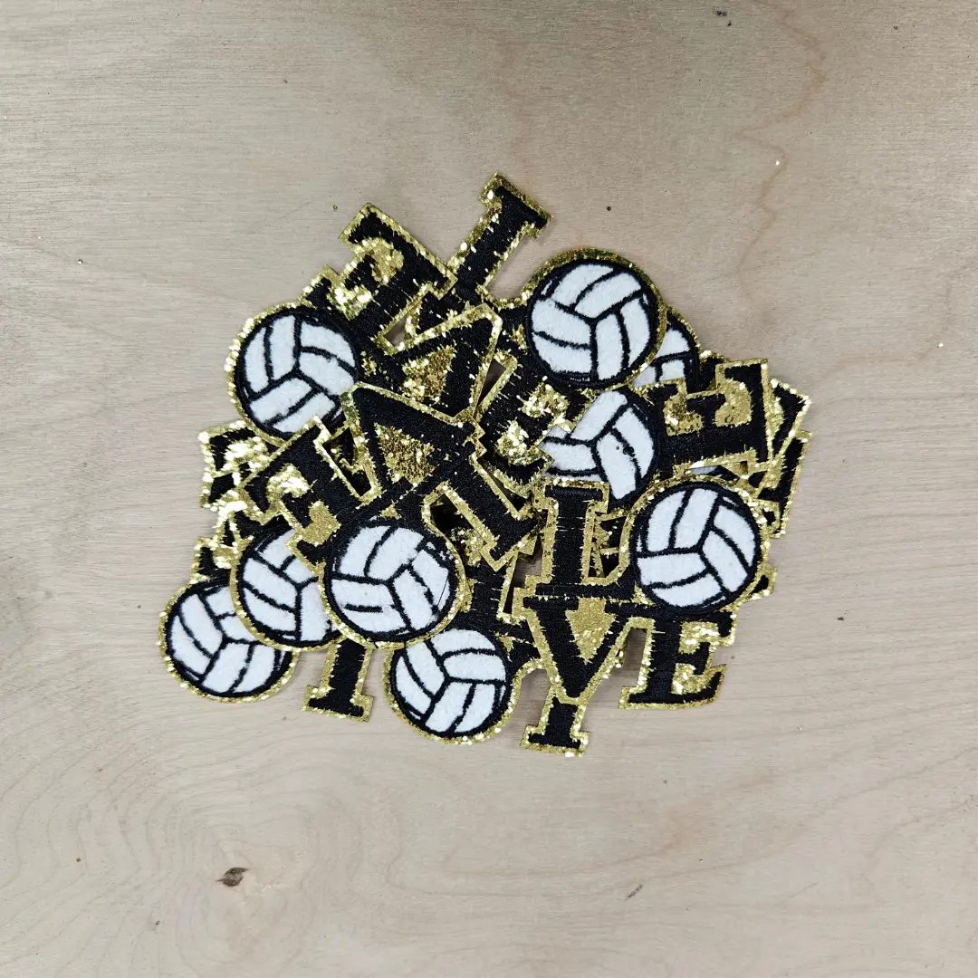 Love Volleyball Chenille Hat Patch (3 Patches)