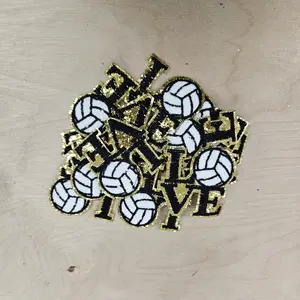 Love Volleyball Chenille Hat Patch (3 Patches)