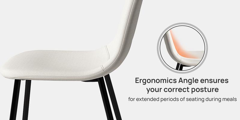 Homy Casa Charlton Suede Dining Chairs Light Luxury Ergonomic Design for Living Room & Lounge Use Foam Interior Seater Furniture