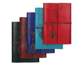 5 Pcs Refillable Journal Notebook Set, Leather Journal Bulk with Vintage Design, PU Leather Writing Diary for Women & Men, A6 Size 5 x 7 Inches, Multiple Colors for Travel & Work