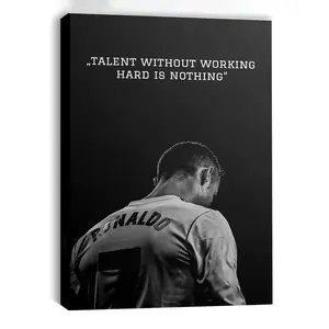 1PC framed 2D graphic design Ronaldo wooden picture frame/canvas print suitable for living room, bedroom, office, gym, study, corridor decoration