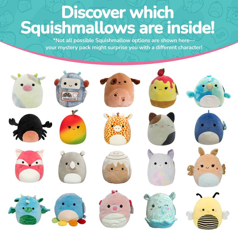 Squishmallows Mystery Box 8-Inch 4-Pack, Blindbags Surprise Set Contain Assorted Characters, Perfect Holiday Gift, WoW Star Award