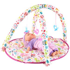 deAO Doll Stroller Nursery Role Play Set with a Variety of Feeding Toy and Play Mat Travel Cot Carrier Stroller and Travel Bag