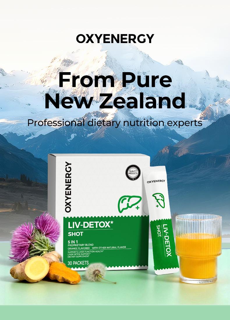 LIVER-DETOX Shot - Turmeric & Milk Thistle Liver Support Supplement, Orange Flavor, 30 Packets