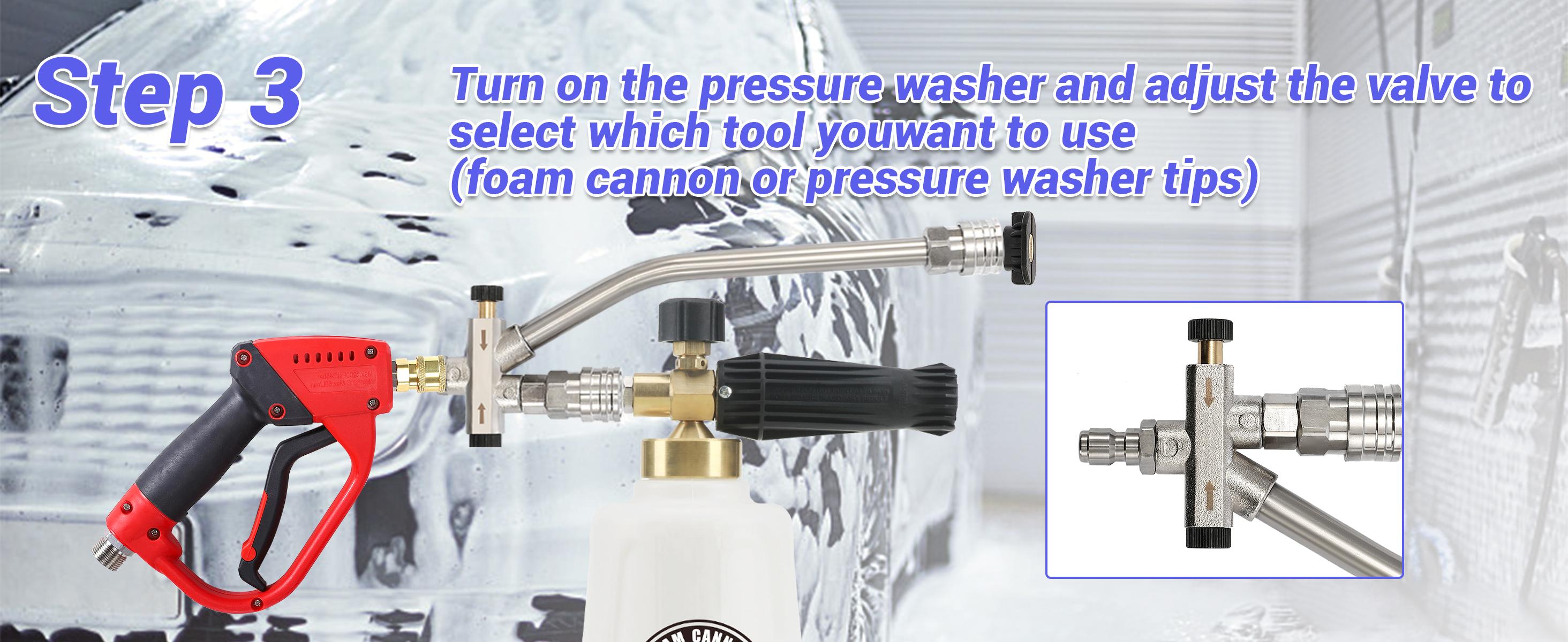 Tool Daily Foam Cannon for Pressure Washer with Double Tip Attachment, Dual Lance Wide Mouth Soap Cannon, 5 Power Washer Sprayer Nozzles, 1/4" Quick Connect, 3600 PSI, ChristmasGift