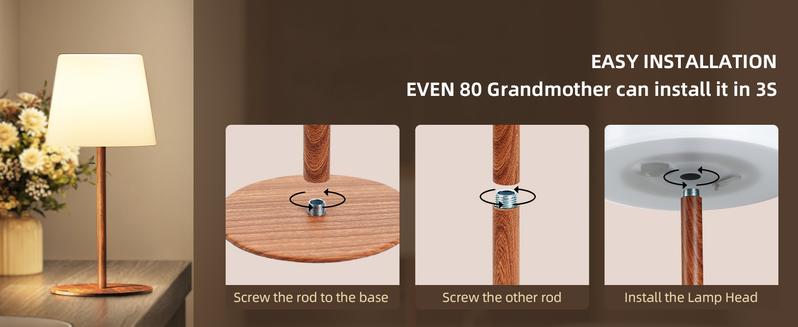 EZVALO Waterproof Shower Lamp, Cordless Table Lamp, 4500mAh Rechargeble Bathroom Lamp, 3 Color Temps Dimmable Touch Bedside Lamp, LED Night Light for Inside Shower Bathtub Patio Camping Bedroom Home Valentine's Day Gift