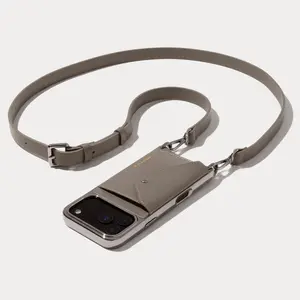 Hailey Chrome Crossbody Phone Case - Chrome Warm Gray/Antique Silver