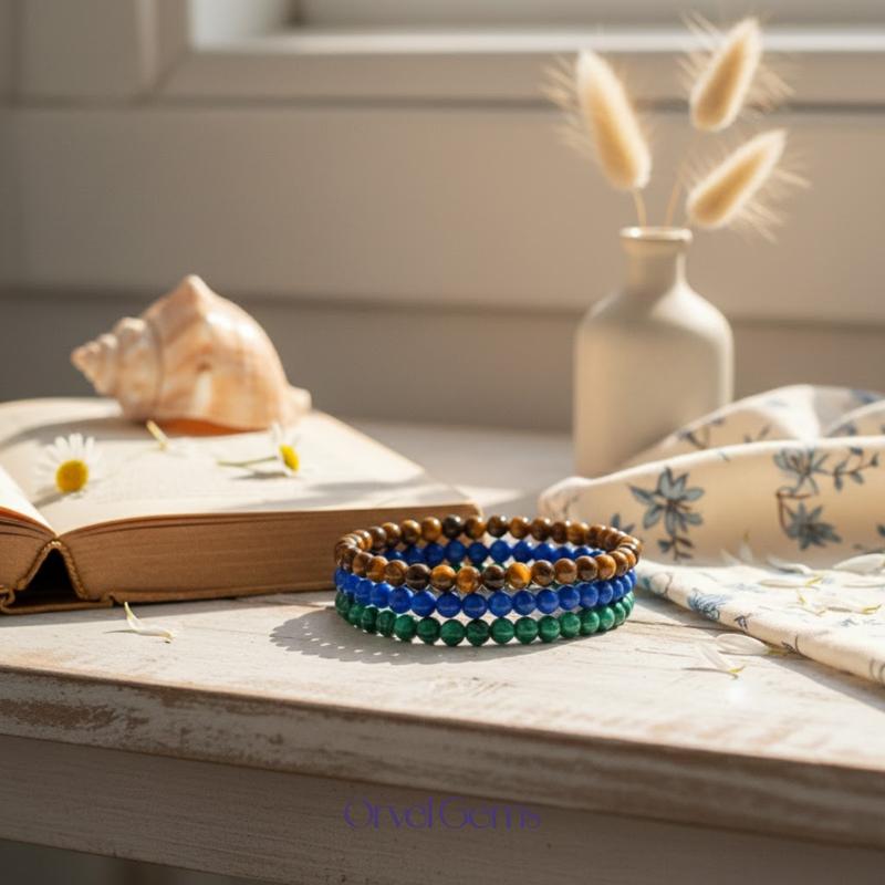 Protect Your Energy Healing Crystal Bracelet Stack | 4mm Protection Stone Beads | Unisex Jewelry for Men & Women Stackable