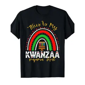Men' This Is My Kwanzaa African American Heritage Graphic Tee - Cotton Pajlama Shirt & Festival Attire, Comfortable Stretch Fabric, Lightweight Casual Wear Suitable for Kwanzaa, Daily Outfits & Year-Round Events