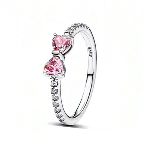 Anillo plata S925 laso rosa