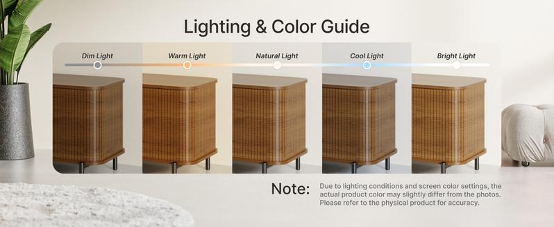 Fluted TV Stand & Storage Cabinet, Sliding Tambour Doors, Open Shelves, Modern Media Console for Living Room, Bedroom & Kitchen