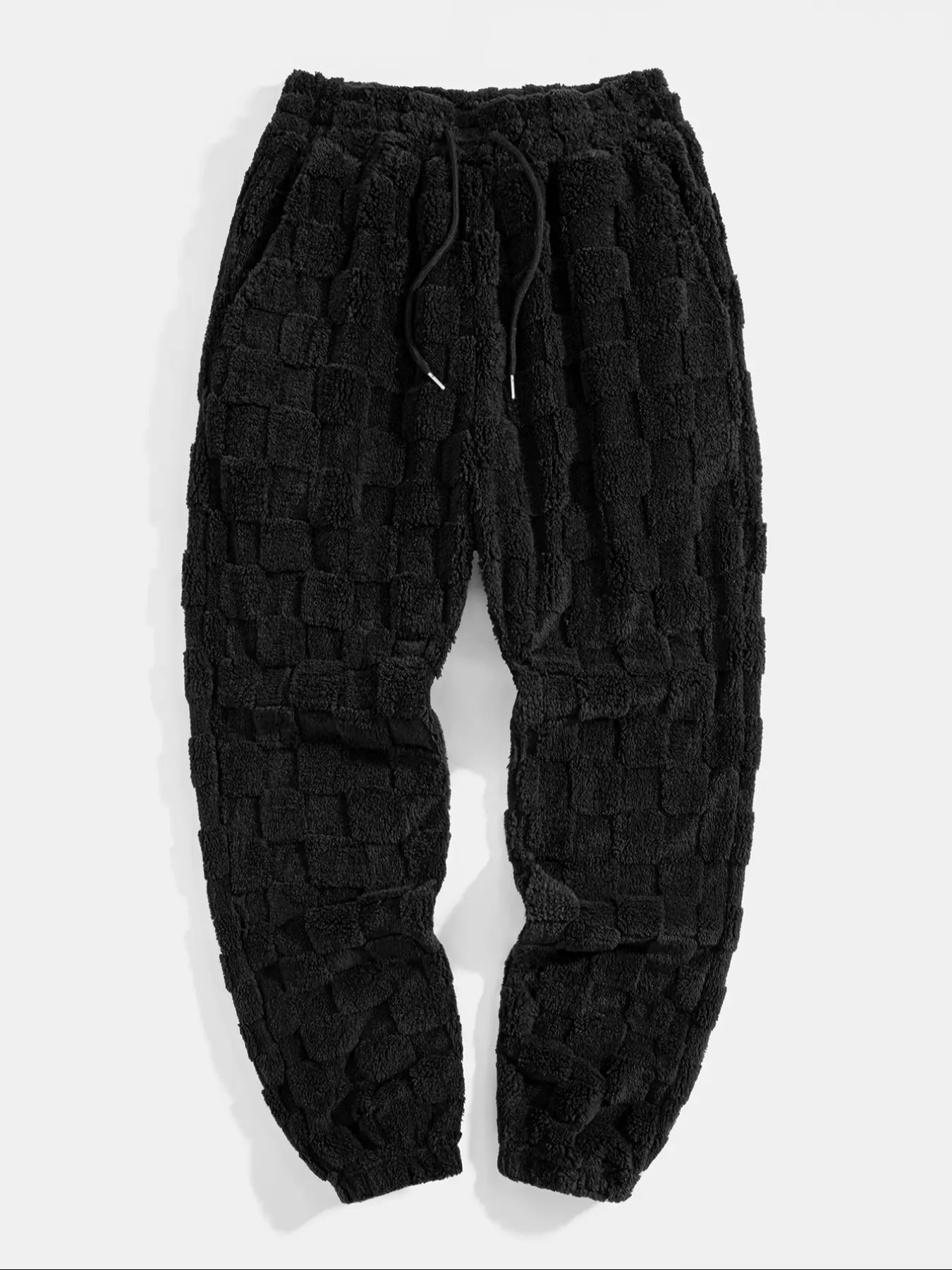 Men's Sport Pants, Two-Sided Fleece Jacquard Plaid Casual Long Pants, Pockets, Men's Warm Leisure Sports Pants, Soft Comfy Sweatpants, Knitted Sports Pants, Loose Athletic Pants, Casual Sports Bottoms, Casual Comfy Sporty