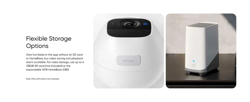 [Exclusive Bundle] eufy SoloCam S340, 360° Pan & Tilt Solar Security Camera 2.4 GHz Wi-Fi No Monthly Fee HomeBase S380 Compatible - Ai Auto Lock And Tracking
