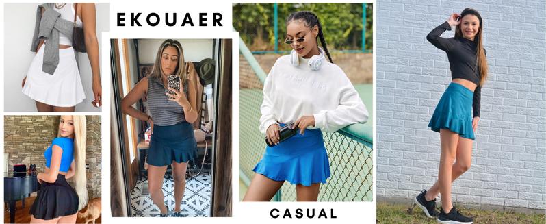 EKOUAER Women's Athletic Golf Skorts Lightweight Skirt Pleated with Pockets for Running Tennis Workout