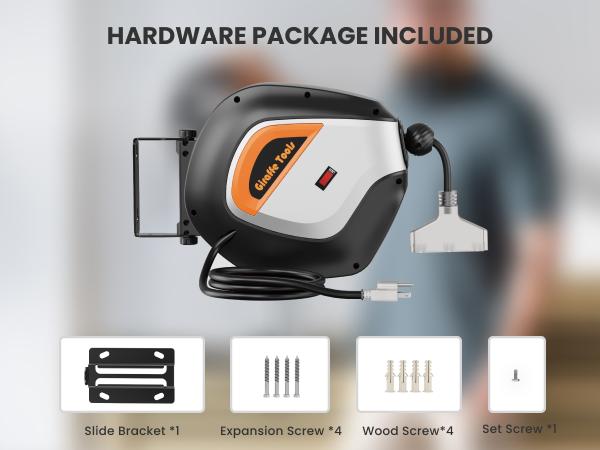 Giraffe Tools Retractable Extension Cord Reel 12/14/16 AWG with 3 Outlets LED Lights Auto-Retract Feature for Outdoor Use Kink-Free Design Safety Circuit Breakers 50 Feet SJT Cable - Garage Giraffe Tools Retractable Extension Cord Reel 12/14/16 AWG with 3 Outlets LED Lights Auto-Retract Feature for Outdoor Use Kink-Free Design Safety Circuit Breakers 50 Feet SJT Cable - Garage