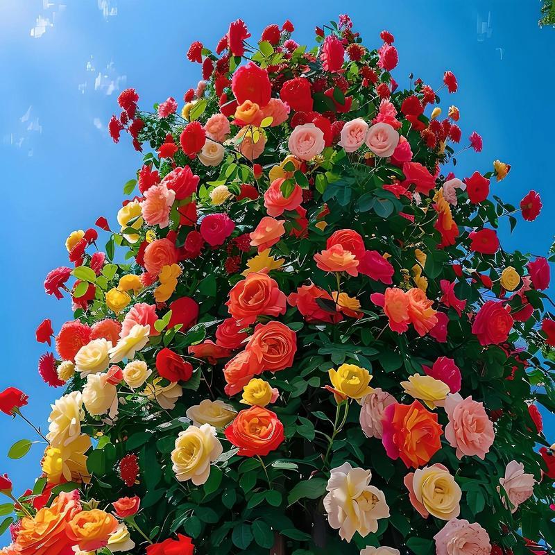 200pcs-Multicolor Climbing Rose Seeds – Romantic Rose Vines for Garden Arches, Fences & Fairytale Walls