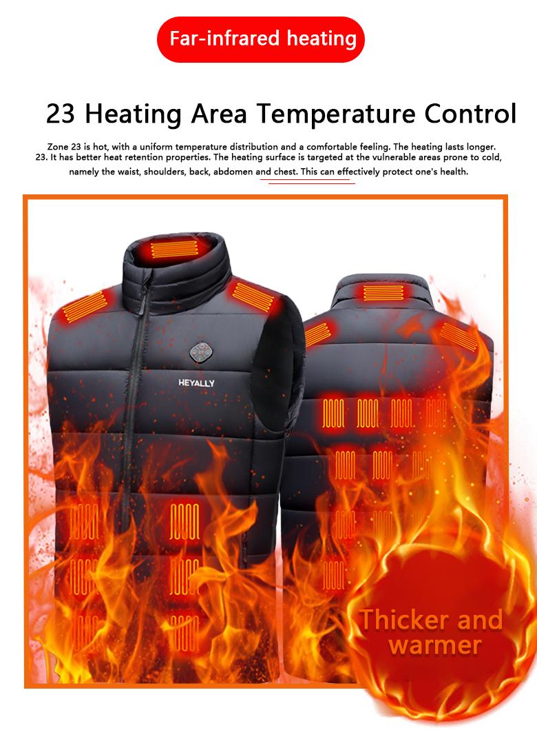 HEYALLY 2025 Unisex Heated Vest - Three-Level Temp Control, Heating Sheets, Ideal for Winter Sports, Skiing, Hunting, Daily Commute, Valentine's Day, Father's Day, Christmas Gift - Lightweight Heated Vest (S-3XL,Battery Not Included)