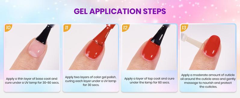 Beetles Gel Nail Polish Set, 44 PCS Red Brown Green Yellow Spring Summer Gel Polish Fairytale Town Collection 36 Colors with 4Pcs Base Top Coat Manicure Cutics   Easter'sGift Cosmetic