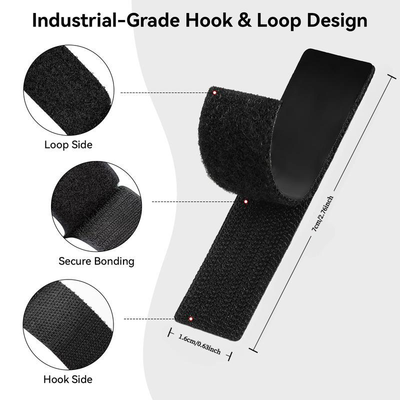 100 PCS Heavy Duty Hook and Loop Strips, Double Sided Reusable Adhesive Mounting Tape for Wall Hanging, Picture Frames, Cable Organizer, DIY Home Use [0]