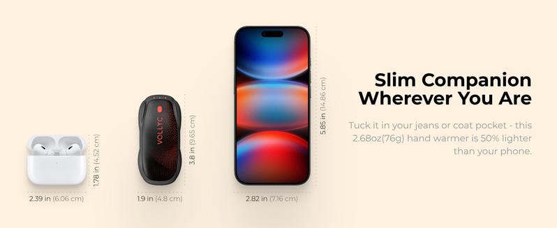 [Game Day Essentials]VOLLYC 2-Pack Hand Warmers Electric Magnetic Rechargeable, 12H Long-Lasting, Portable & Convenient Heater with 3 Heat Modes for Game Day, Hunting, Super Bowl, Hiking, Workdays. Ultra Slim Pocket Camping Accessories