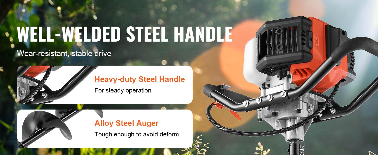 VEVOR Post Hole Digger, TikTokShopBlackFriday, 52cc 1450W Auger Post Hole digger, Gas Powered Earth Digger with Two Earth Auger Drill Bit 6" & 10" and 3 Extension Rods, for Farmland, Garden and Plant, EPA certification VEVOR Super Brand Day VEVOR Post Hole Digger, TikTokShopBlackFriday, 52cc 1450W Auger Post Hole digger, Gas Powered Earth Digger with Two Earth Auger Drill Bit 6" & 10" and 3 Extension Rods, for Farmland, Garden and Plant, EPA certification VEVOR Super Brand Day