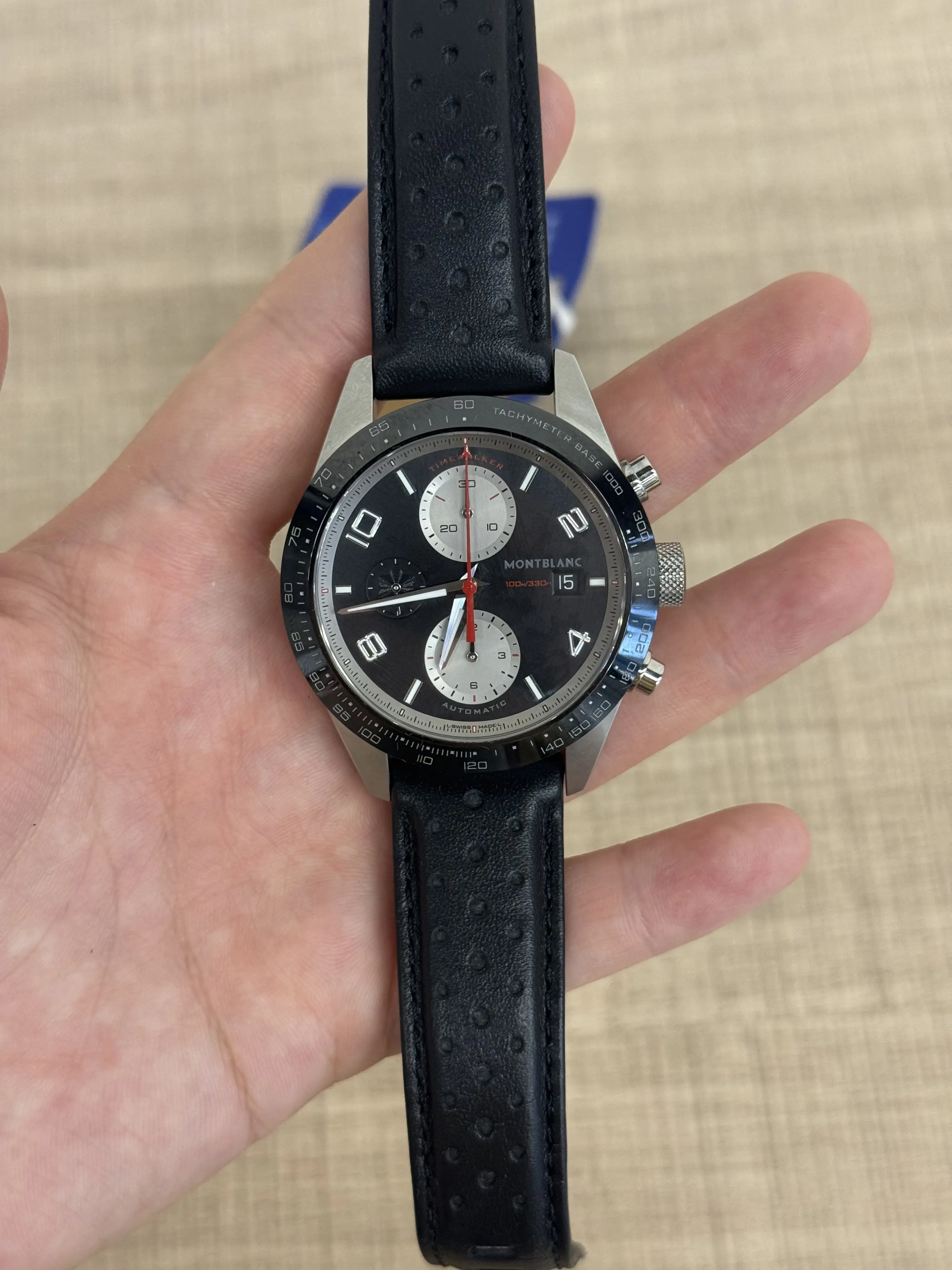 Montblanc TimeWalker 41 Leather Strap Black Dial Automatic  #BBGJ3J7Y4