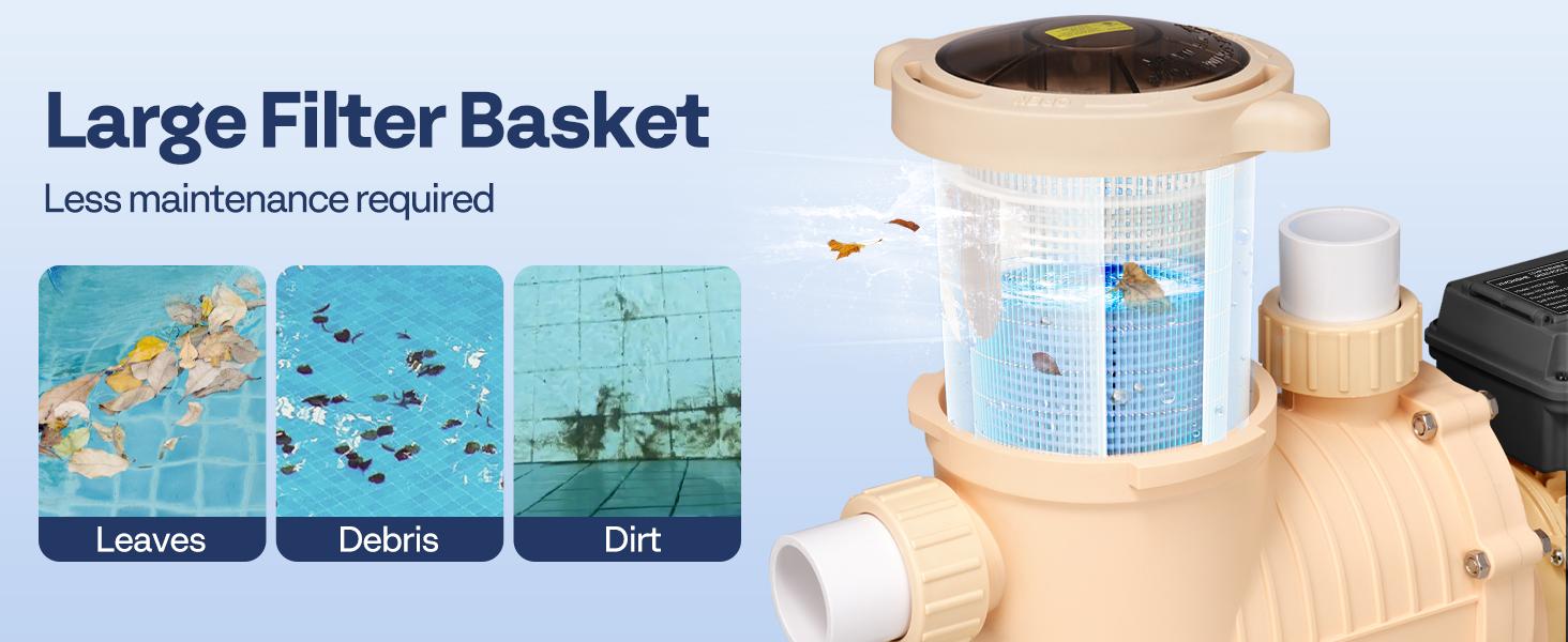 VIVOHOME 2.0HP 115V Variable Speed Pool Pump, Self-Priming Energy Saving, 1.5" & 2" Inlet w/Strainer Basket for in/Above Ground Pools VIVOHOME 2.0HP 115V Variable Speed Pool Pump, Self-Priming Energy Saving, 1.5" & 2" Inlet w/Strainer Basket for in/Above Ground Pools